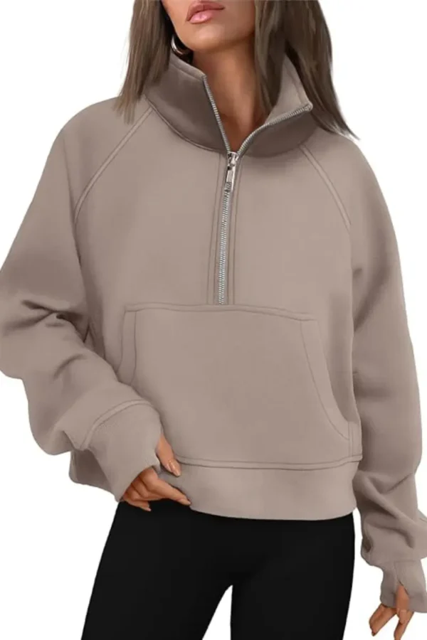 AUTOMET Cropped Oversized Pullover Sweatshirt