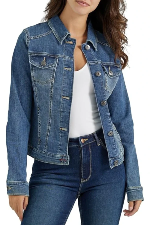 Wrangler Authentics Stretch Denim Jacket – Weathered Wash Classic